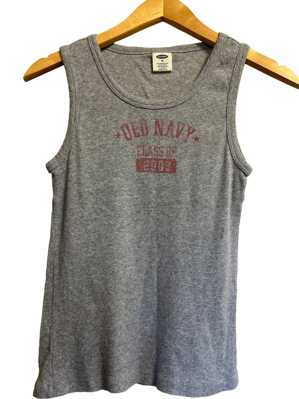 Vintage Y2K 2003 Old Navy Gray Ribbed Knit Tank Top Medium NWOT M